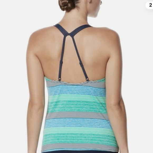Nike Swim Tank Tops Bundle (2) Striped Sporty Racerback, size Medium - Picture 8 of 13